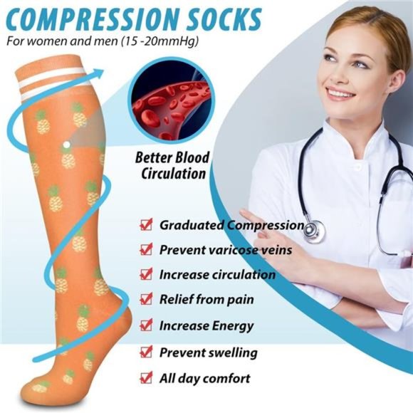 6 Compression Socks for Best Support for Nurses, Running, Hiking, Recovery - Picture 2 of 6